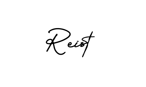 How to make Reist name signature. Use AmerikaSignatureDemo-Regular style for creating short signs online. This is the latest handwritten sign. Reist signature style 3 images and pictures png