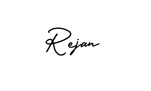 It looks lik you need a new signature style for name Rejan. Design unique handwritten (AmerikaSignatureDemo-Regular) signature with our free signature maker in just a few clicks. Rejan signature style 3 images and pictures png