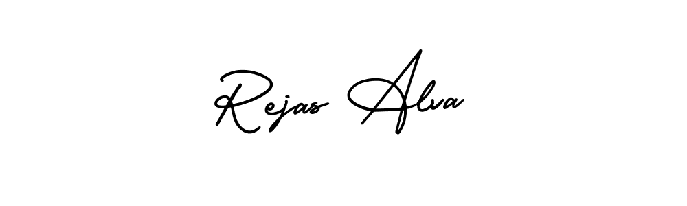 AmerikaSignatureDemo-Regular is a professional signature style that is perfect for those who want to add a touch of class to their signature. It is also a great choice for those who want to make their signature more unique. Get Rejas Alva name to fancy signature for free. Rejas Alva signature style 3 images and pictures png