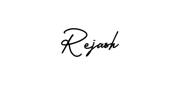 The best way (AmerikaSignatureDemo-Regular) to make a short signature is to pick only two or three words in your name. The name Rejash include a total of six letters. For converting this name. Rejash signature style 3 images and pictures png