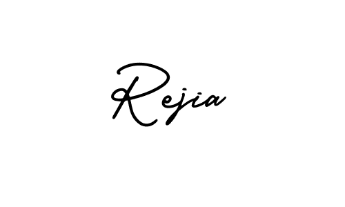 How to make Rejia name signature. Use AmerikaSignatureDemo-Regular style for creating short signs online. This is the latest handwritten sign. Rejia signature style 3 images and pictures png