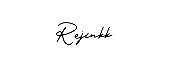 How to Draw Rejinkk signature style? AmerikaSignatureDemo-Regular is a latest design signature styles for name Rejinkk. Rejinkk signature style 3 images and pictures png