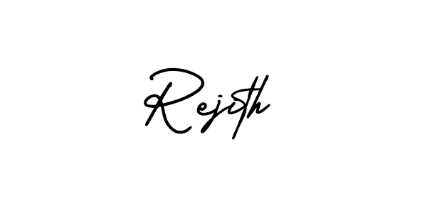 Also You can easily find your signature by using the search form. We will create Rejith name handwritten signature images for you free of cost using AmerikaSignatureDemo-Regular sign style. Rejith signature style 3 images and pictures png