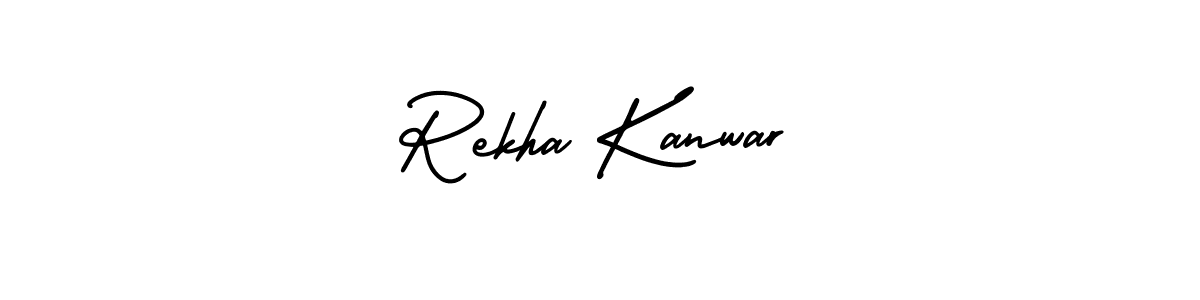 AmerikaSignatureDemo-Regular is a professional signature style that is perfect for those who want to add a touch of class to their signature. It is also a great choice for those who want to make their signature more unique. Get Rekha Kanwar name to fancy signature for free. Rekha Kanwar signature style 3 images and pictures png