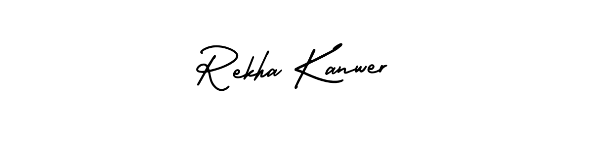 How to make Rekha Kanwer signature? AmerikaSignatureDemo-Regular is a professional autograph style. Create handwritten signature for Rekha Kanwer name. Rekha Kanwer signature style 3 images and pictures png