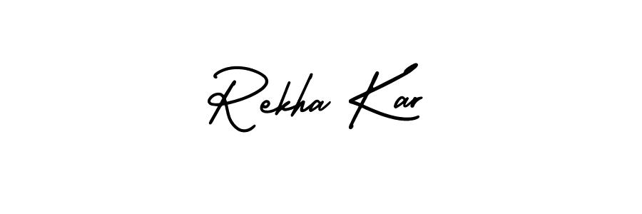 How to Draw Rekha Kar signature style? AmerikaSignatureDemo-Regular is a latest design signature styles for name Rekha Kar. Rekha Kar signature style 3 images and pictures png