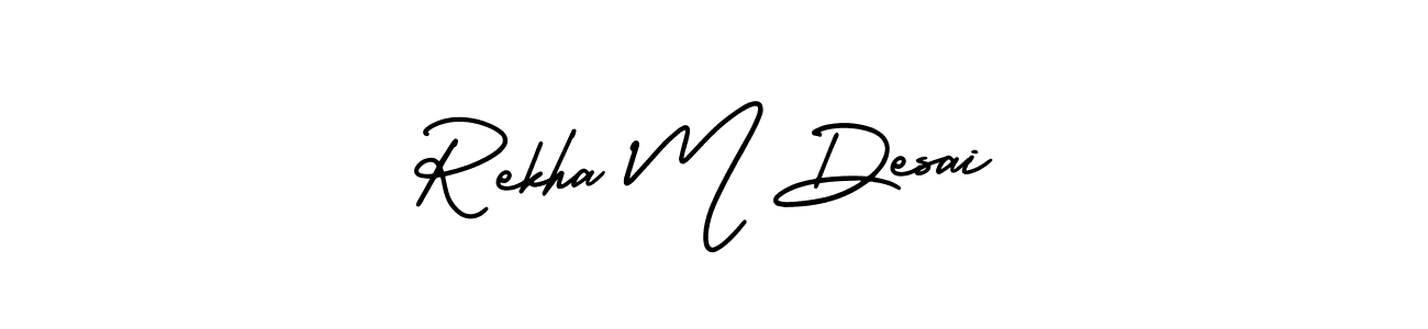 You can use this online signature creator to create a handwritten signature for the name Rekha M Desai. This is the best online autograph maker. Rekha M Desai signature style 3 images and pictures png