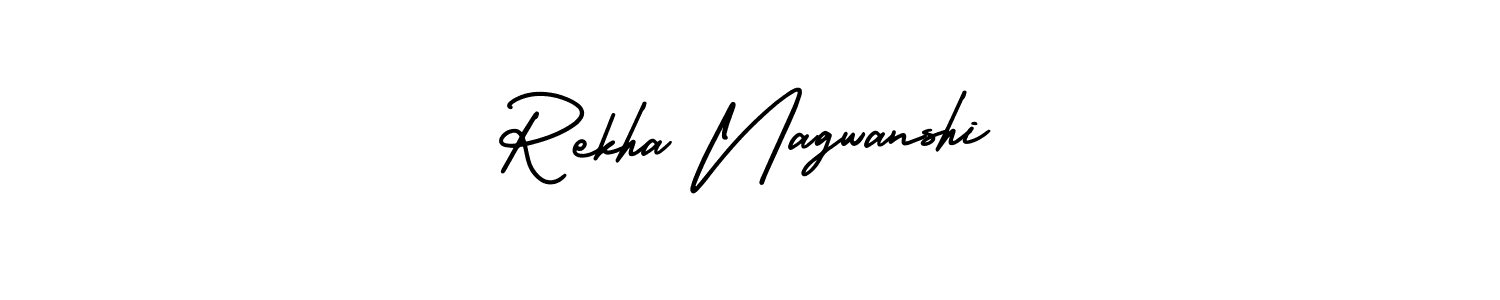 You should practise on your own different ways (AmerikaSignatureDemo-Regular) to write your name (Rekha Nagwanshi) in signature. don't let someone else do it for you. Rekha Nagwanshi signature style 3 images and pictures png