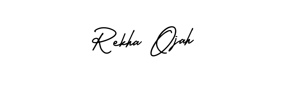 How to make Rekha Ojah name signature. Use AmerikaSignatureDemo-Regular style for creating short signs online. This is the latest handwritten sign. Rekha Ojah signature style 3 images and pictures png