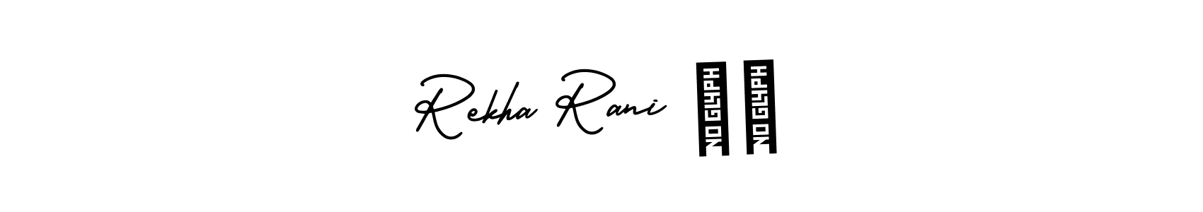 You should practise on your own different ways (AmerikaSignatureDemo-Regular) to write your name (Rekha Rani ❤️) in signature. don't let someone else do it for you. Rekha Rani ❤️ signature style 3 images and pictures png
