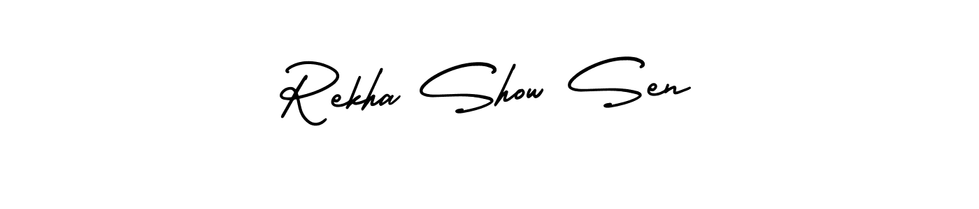 Make a short Rekha Show Sen signature style. Manage your documents anywhere anytime using AmerikaSignatureDemo-Regular. Create and add eSignatures, submit forms, share and send files easily. Rekha Show Sen signature style 3 images and pictures png