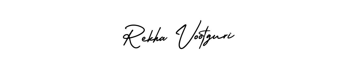 How to make Rekha Vootguri name signature. Use AmerikaSignatureDemo-Regular style for creating short signs online. This is the latest handwritten sign. Rekha Vootguri signature style 3 images and pictures png