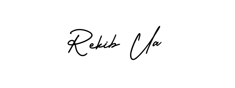 Similarly AmerikaSignatureDemo-Regular is the best handwritten signature design. Signature creator online .You can use it as an online autograph creator for name Rekib Ua. Rekib Ua signature style 3 images and pictures png