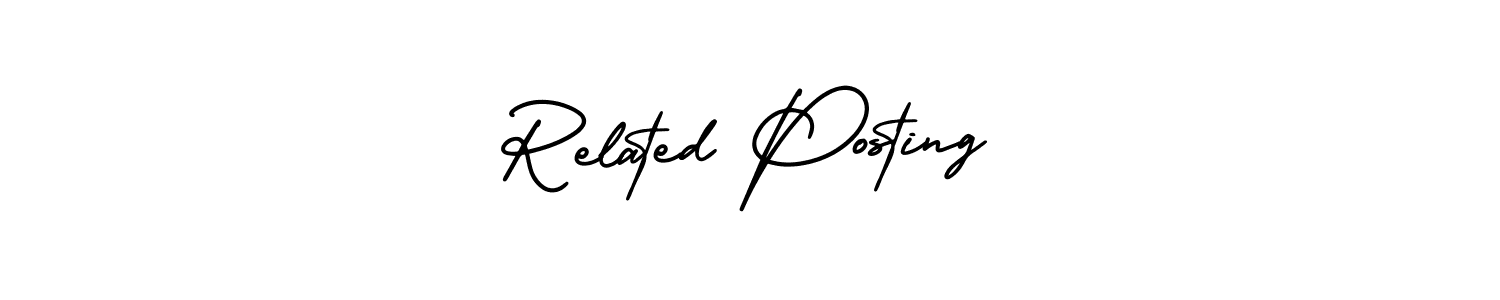 Design your own signature with our free online signature maker. With this signature software, you can create a handwritten (AmerikaSignatureDemo-Regular) signature for name Related Posting. Related Posting signature style 3 images and pictures png