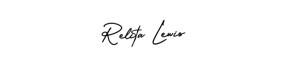 Use a signature maker to create a handwritten signature online. With this signature software, you can design (AmerikaSignatureDemo-Regular) your own signature for name Relita Lewis. Relita Lewis signature style 3 images and pictures png