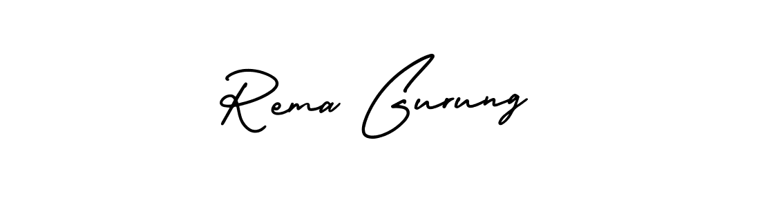 How to make Rema Gurung name signature. Use AmerikaSignatureDemo-Regular style for creating short signs online. This is the latest handwritten sign. Rema Gurung signature style 3 images and pictures png