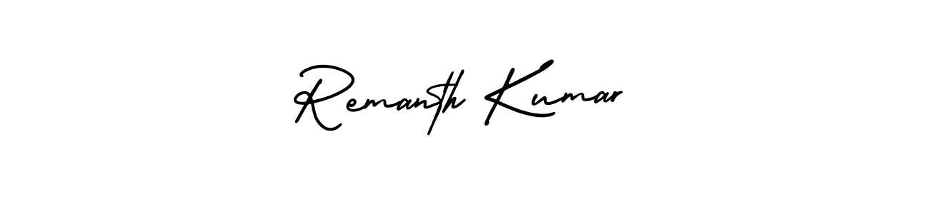 Make a beautiful signature design for name Remanth Kumar. With this signature (AmerikaSignatureDemo-Regular) style, you can create a handwritten signature for free. Remanth Kumar signature style 3 images and pictures png