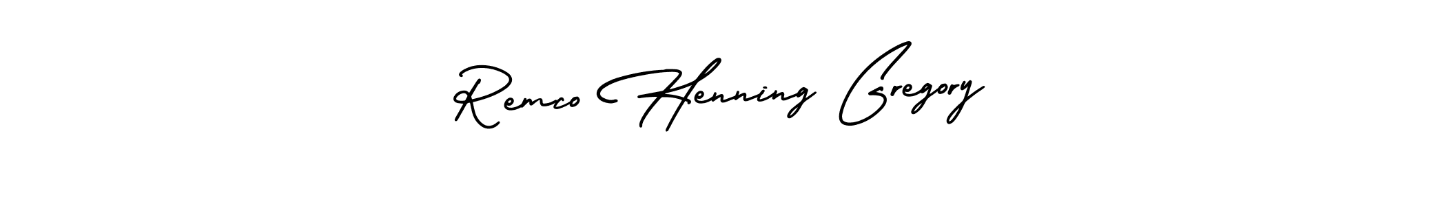 Design your own signature with our free online signature maker. With this signature software, you can create a handwritten (AmerikaSignatureDemo-Regular) signature for name Remco Henning Gregory. Remco Henning Gregory signature style 3 images and pictures png