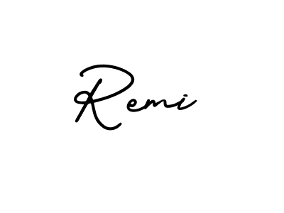 Remi stylish signature style. Best Handwritten Sign (AmerikaSignatureDemo-Regular) for my name. Handwritten Signature Collection Ideas for my name Remi. Remi signature style 3 images and pictures png