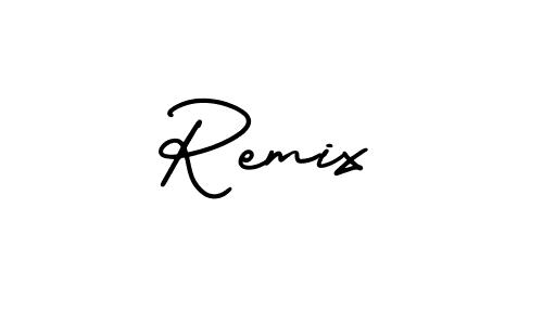 How to make Remix signature? AmerikaSignatureDemo-Regular is a professional autograph style. Create handwritten signature for Remix name. Remix signature style 3 images and pictures png