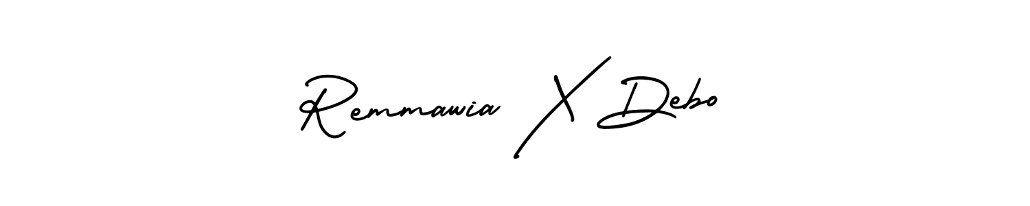 How to make Remmawia X Debo name signature. Use AmerikaSignatureDemo-Regular style for creating short signs online. This is the latest handwritten sign. Remmawia X Debo signature style 3 images and pictures png