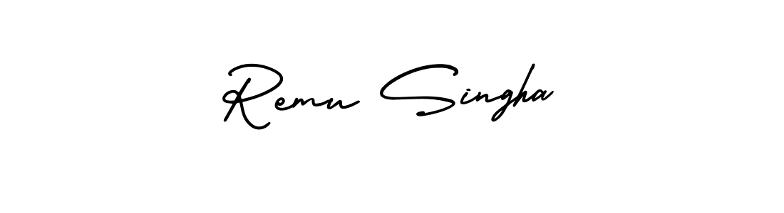 Make a beautiful signature design for name Remu Singha. With this signature (AmerikaSignatureDemo-Regular) style, you can create a handwritten signature for free. Remu Singha signature style 3 images and pictures png