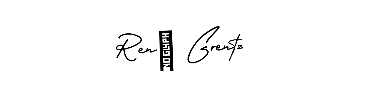 The best way (AmerikaSignatureDemo-Regular) to make a short signature is to pick only two or three words in your name. The name RenÉ Grentz include a total of six letters. For converting this name. RenÉ Grentz signature style 3 images and pictures png