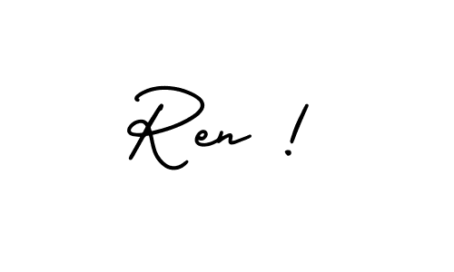 Create a beautiful signature design for name Ren !. With this signature (AmerikaSignatureDemo-Regular) fonts, you can make a handwritten signature for free. Ren ! signature style 3 images and pictures png