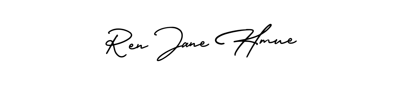 if you are searching for the best signature style for your name Ren Jane Hmue. so please give up your signature search. here we have designed multiple signature styles  using AmerikaSignatureDemo-Regular. Ren Jane Hmue signature style 3 images and pictures png