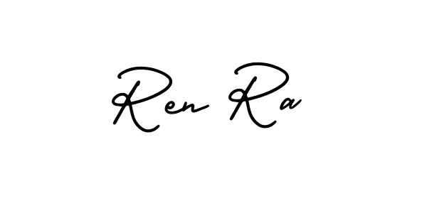 This is the best signature style for the Ren Ra name. Also you like these signature font (AmerikaSignatureDemo-Regular). Mix name signature. Ren Ra signature style 3 images and pictures png