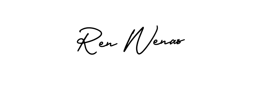 Also You can easily find your signature by using the search form. We will create Ren Wenas name handwritten signature images for you free of cost using AmerikaSignatureDemo-Regular sign style. Ren Wenas signature style 3 images and pictures png