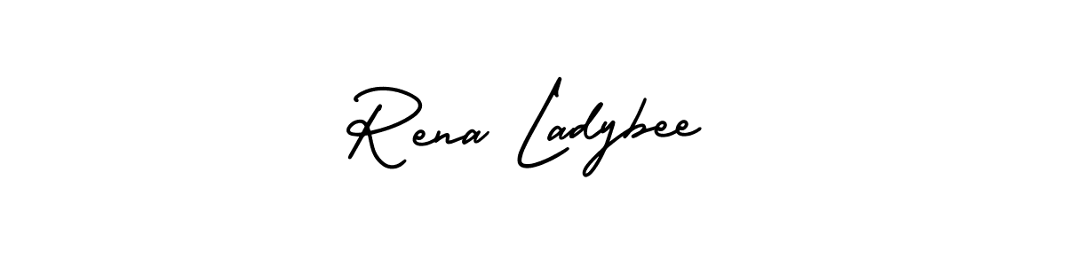 This is the best signature style for the Rena Ladybee name. Also you like these signature font (AmerikaSignatureDemo-Regular). Mix name signature. Rena Ladybee signature style 3 images and pictures png