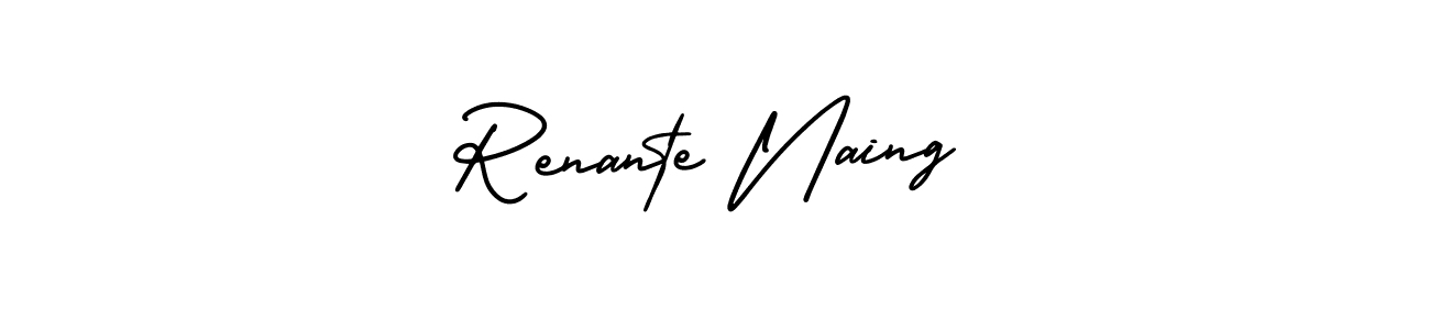 This is the best signature style for the Renante Naing name. Also you like these signature font (AmerikaSignatureDemo-Regular). Mix name signature. Renante Naing signature style 3 images and pictures png