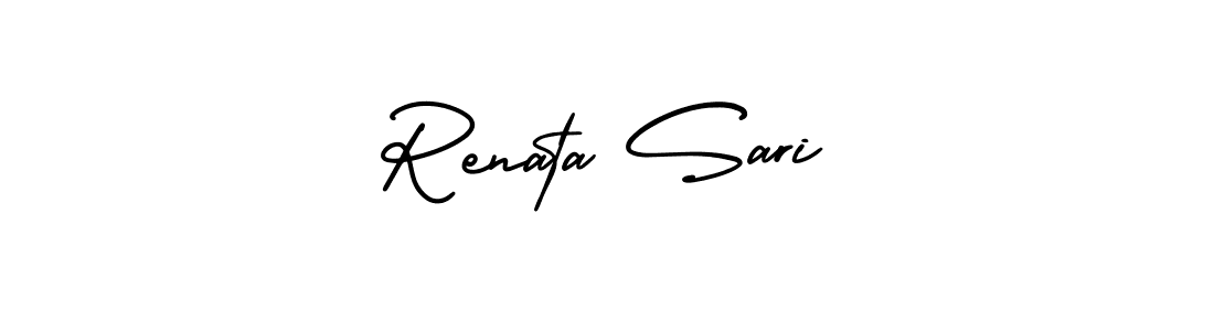 The best way (AmerikaSignatureDemo-Regular) to make a short signature is to pick only two or three words in your name. The name Renata Sari include a total of six letters. For converting this name. Renata Sari signature style 3 images and pictures png