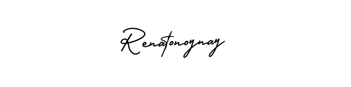 You should practise on your own different ways (AmerikaSignatureDemo-Regular) to write your name (Renatonoynay) in signature. don't let someone else do it for you. Renatonoynay signature style 3 images and pictures png