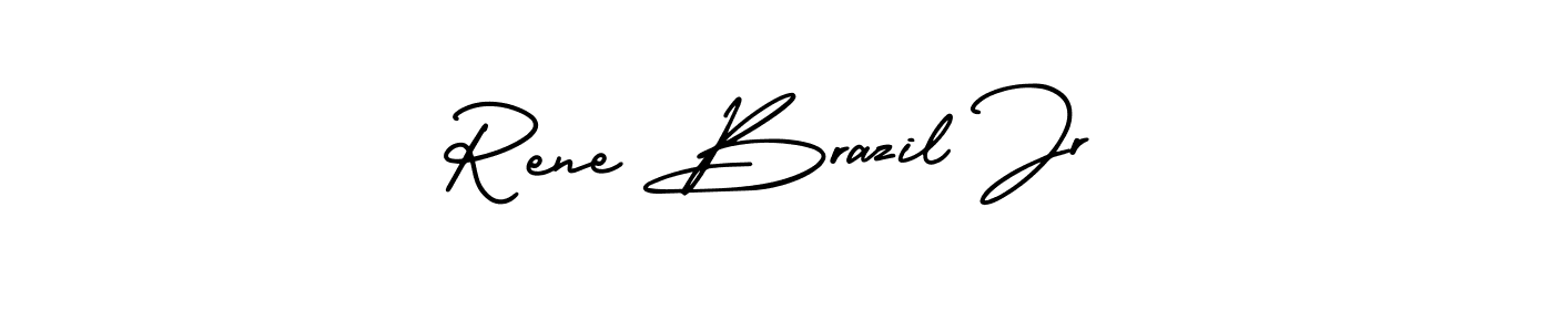 Use a signature maker to create a handwritten signature online. With this signature software, you can design (AmerikaSignatureDemo-Regular) your own signature for name Rene Brazil Jr. Rene Brazil Jr signature style 3 images and pictures png