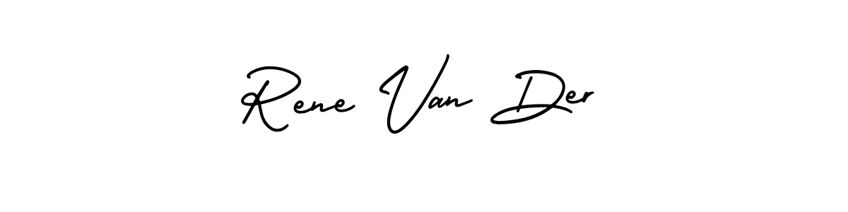 The best way (AmerikaSignatureDemo-Regular) to make a short signature is to pick only two or three words in your name. The name Rene Van Der include a total of six letters. For converting this name. Rene Van Der signature style 3 images and pictures png