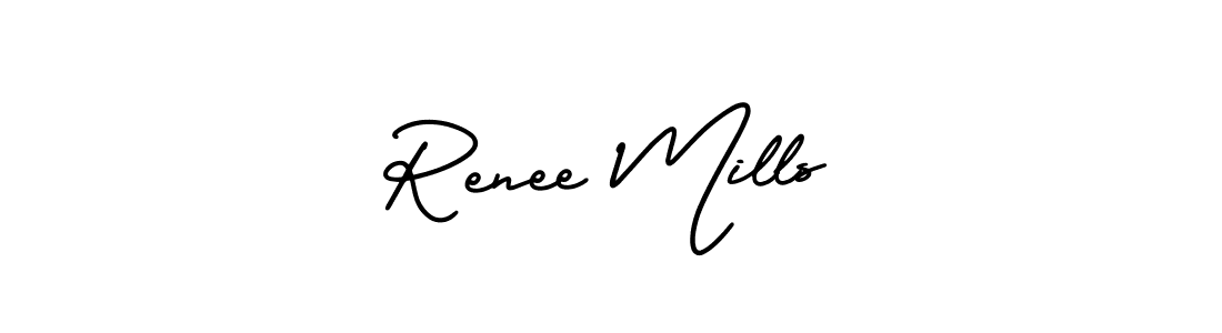 The best way (AmerikaSignatureDemo-Regular) to make a short signature is to pick only two or three words in your name. The name Renee Mills include a total of six letters. For converting this name. Renee Mills signature style 3 images and pictures png