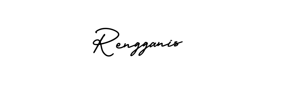 Rengganis stylish signature style. Best Handwritten Sign (AmerikaSignatureDemo-Regular) for my name. Handwritten Signature Collection Ideas for my name Rengganis. Rengganis signature style 3 images and pictures png