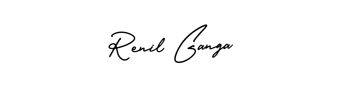 How to make Renil Ganga signature? AmerikaSignatureDemo-Regular is a professional autograph style. Create handwritten signature for Renil Ganga name. Renil Ganga signature style 3 images and pictures png