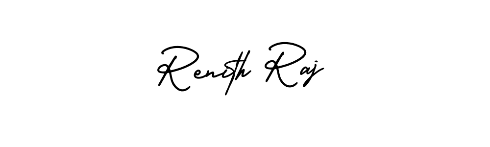 How to make Renith Raj signature? AmerikaSignatureDemo-Regular is a professional autograph style. Create handwritten signature for Renith Raj name. Renith Raj signature style 3 images and pictures png