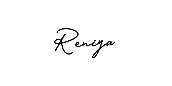 Use a signature maker to create a handwritten signature online. With this signature software, you can design (AmerikaSignatureDemo-Regular) your own signature for name Reniya. Reniya signature style 3 images and pictures png