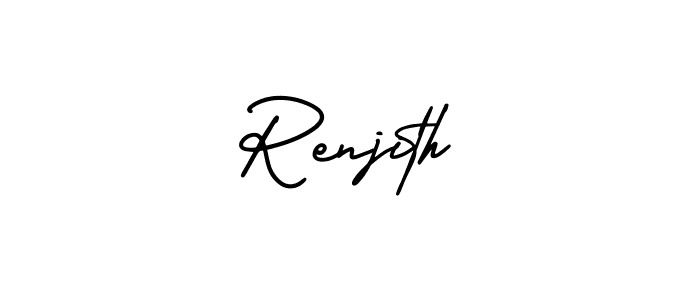 Make a beautiful signature design for name Renjith. With this signature (AmerikaSignatureDemo-Regular) style, you can create a handwritten signature for free. Renjith signature style 3 images and pictures png