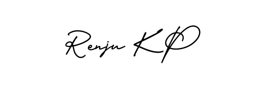 Design your own signature with our free online signature maker. With this signature software, you can create a handwritten (AmerikaSignatureDemo-Regular) signature for name Renju K P. Renju K P signature style 3 images and pictures png