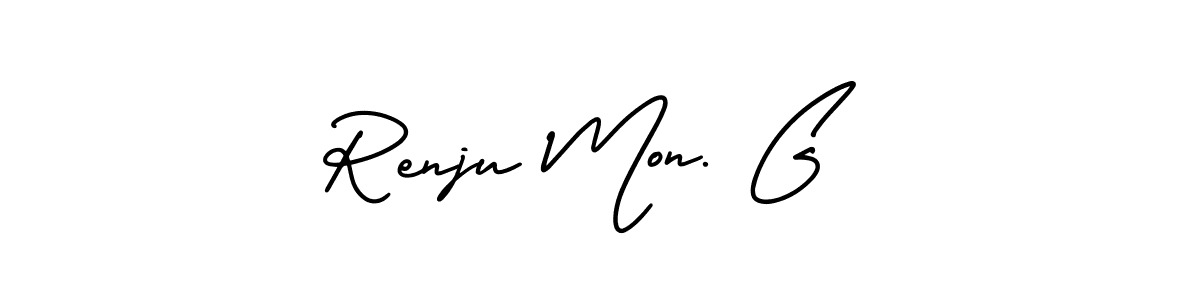 Design your own signature with our free online signature maker. With this signature software, you can create a handwritten (AmerikaSignatureDemo-Regular) signature for name Renju Mon. G. Renju Mon. G signature style 3 images and pictures png