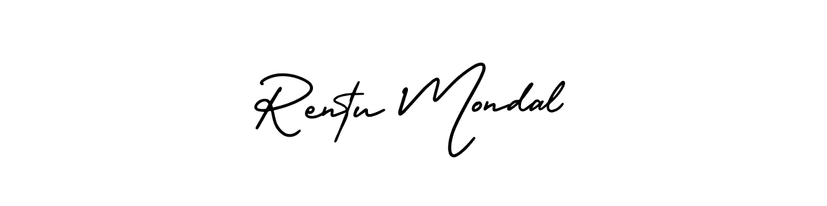 if you are searching for the best signature style for your name Rentu Mondal. so please give up your signature search. here we have designed multiple signature styles  using AmerikaSignatureDemo-Regular. Rentu Mondal signature style 3 images and pictures png