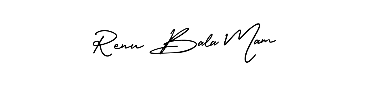 Use a signature maker to create a handwritten signature online. With this signature software, you can design (AmerikaSignatureDemo-Regular) your own signature for name Renu Bala Mam. Renu Bala Mam signature style 3 images and pictures png