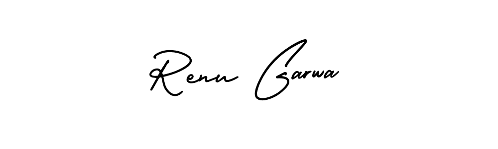 Renu Garwa stylish signature style. Best Handwritten Sign (AmerikaSignatureDemo-Regular) for my name. Handwritten Signature Collection Ideas for my name Renu Garwa. Renu Garwa signature style 3 images and pictures png
