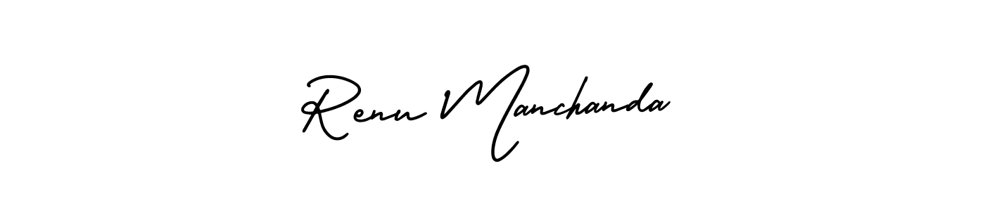 Make a beautiful signature design for name Renu Manchanda. With this signature (AmerikaSignatureDemo-Regular) style, you can create a handwritten signature for free. Renu Manchanda signature style 3 images and pictures png