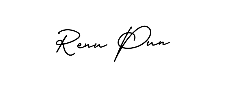 How to Draw Renu Pun signature style? AmerikaSignatureDemo-Regular is a latest design signature styles for name Renu Pun. Renu Pun signature style 3 images and pictures png